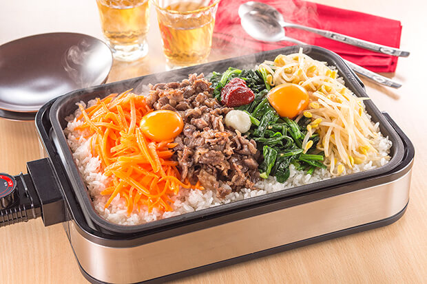 ホットプレートでビビンパ