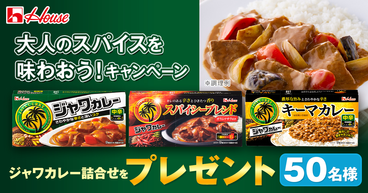 大人のスパイスを楽しもう！キャンペーン ジャワカレー 大人のスパイスセットを50名様にプレゼント！