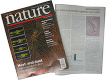 写真:イギリスの科学雑誌「Nature」に掲載された論文