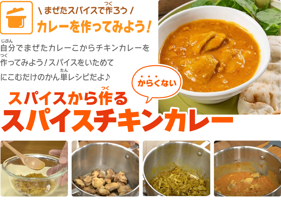 まぜたスパイスで作ろう カレーを作ってみよう！