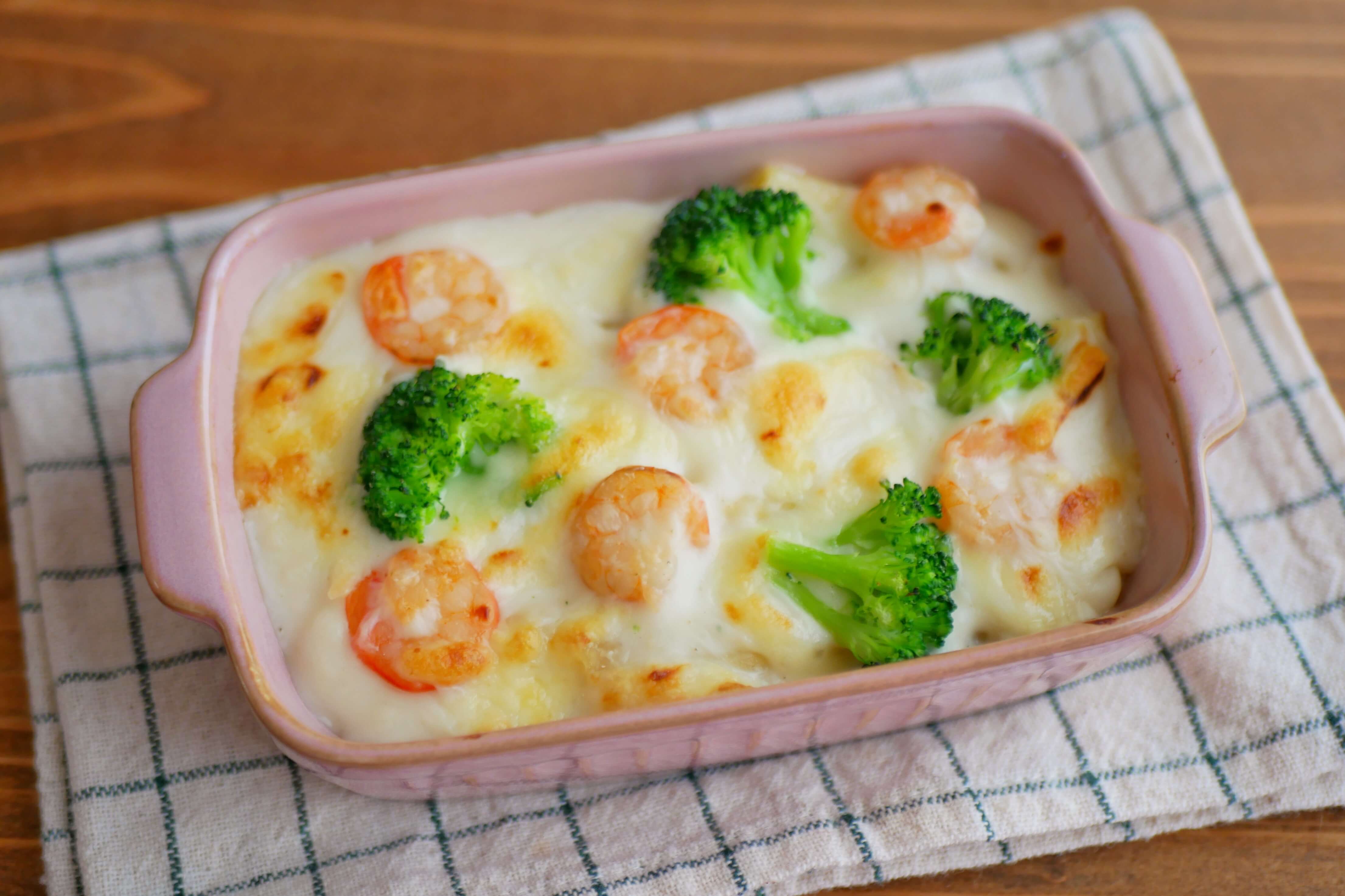 包丁いらずのシーフードグラタン