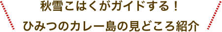秋雪こはくがガイドする！ひみつのカレー島の見どころ紹介