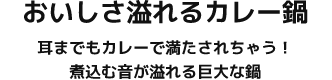 おいしさ溢れるカレー鍋 耳までもカレーで満たされちゃう！ 煮込む音が溢れる巨大な鍋